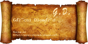Gácsi Dioméd névjegykártya